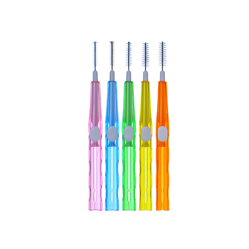 Straight Push-Pull Interdental Brush with Retractable Brush Head for Orthodontic Cleaning of Tooth Gaps 1 Bulk Push-Pull Interdental Brush - image 5