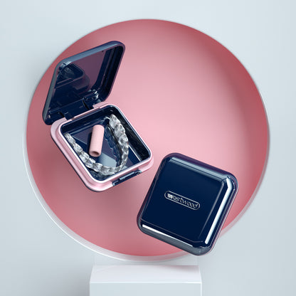 Braces storage box with mirror small medicine box compartment denture storage box denture elderly cross-border explosions - image 1