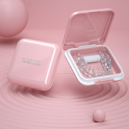 Braces storage box with mirror small medicine box compartment denture storage box denture elderly cross-border explosions - image 3