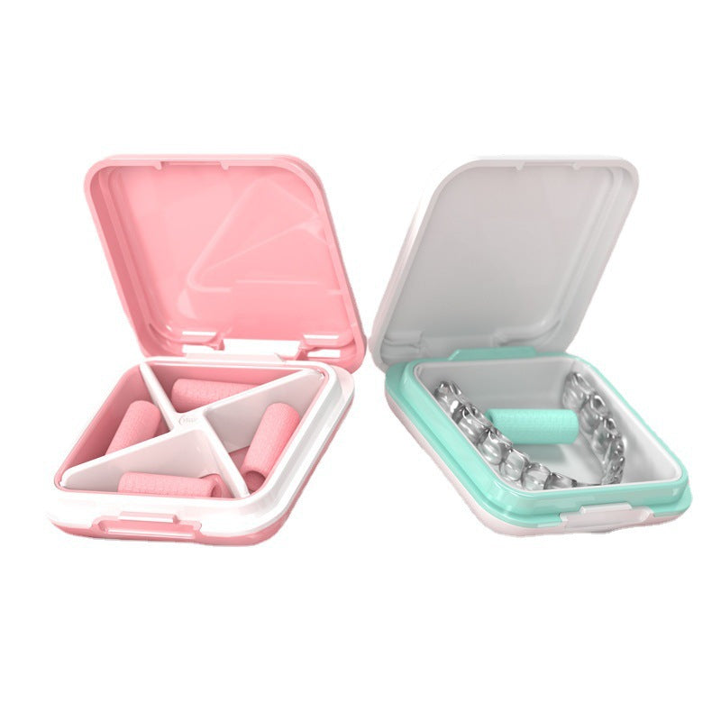 Braces storage box with mirror small medicine box compartment denture storage box denture elderly cross-border explosions - image 5
