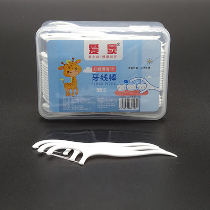 50 Pieces Boxed Dental Floss Disposable Household Dental Floss Stick Tooth Cleaning Hotel Restaurant Dental Clinic Gift - image 2