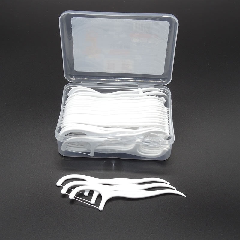 50 Pieces Boxed Dental Floss Disposable Household Dental Floss Stick Tooth Cleaning Hotel Restaurant Dental Clinic Gift - image 4