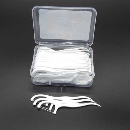 50 Pieces Boxed Dental Floss Disposable Household Dental Floss Stick Tooth Cleaning Hotel Restaurant Dental Clinic Gift - image 4