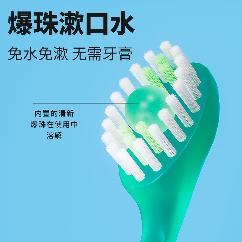 Travel artifact three-in-one burst bead toothbrush mini disposable free floss mouthwash portable travel wholesale - image 4