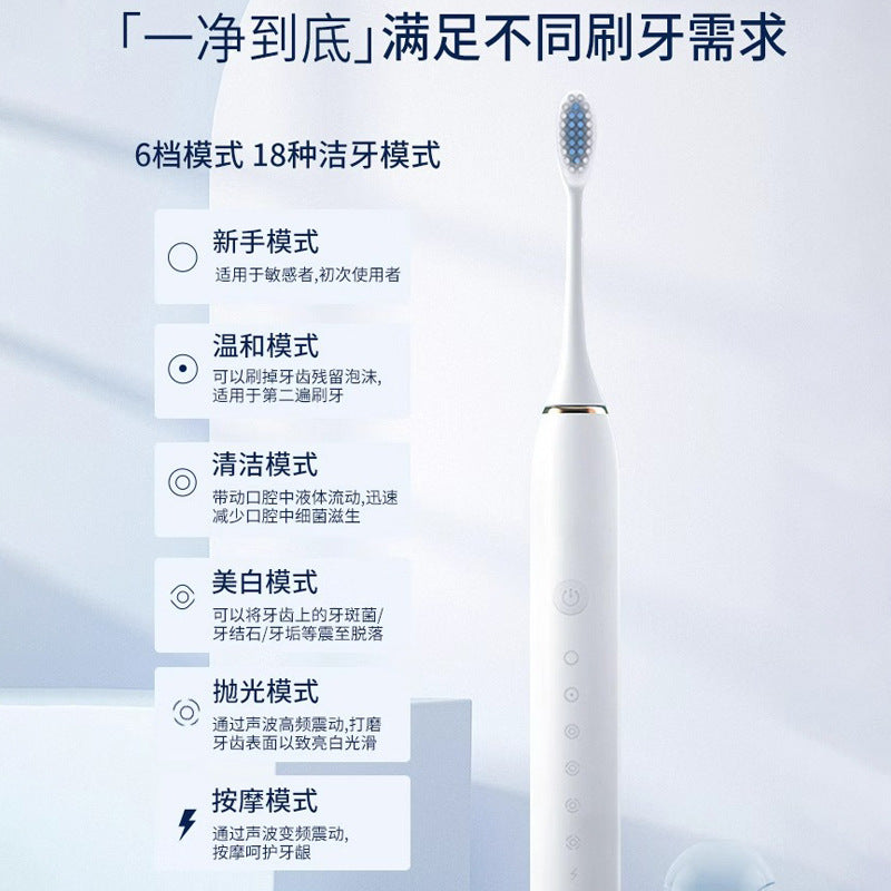 Electric Toothbrush Couple suit Adult Soft Brush Portable Waterproof Household Cleaning Children's Toothbrush Factory Wholesale - image 3