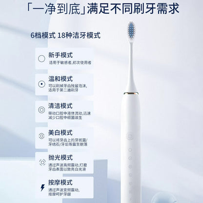Electric Toothbrush Couple suit Adult Soft Brush Portable Waterproof Household Cleaning Children's Toothbrush Factory Wholesale - image 3