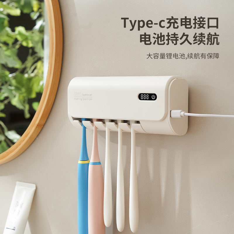 Intelligent Sterilizing Toothbrush Sterilizer Wall-Mounted Electric Toothbrush Sterilization Box Punch-Free Ultraviolet Sterilizing Toothbrush Holder - image 3