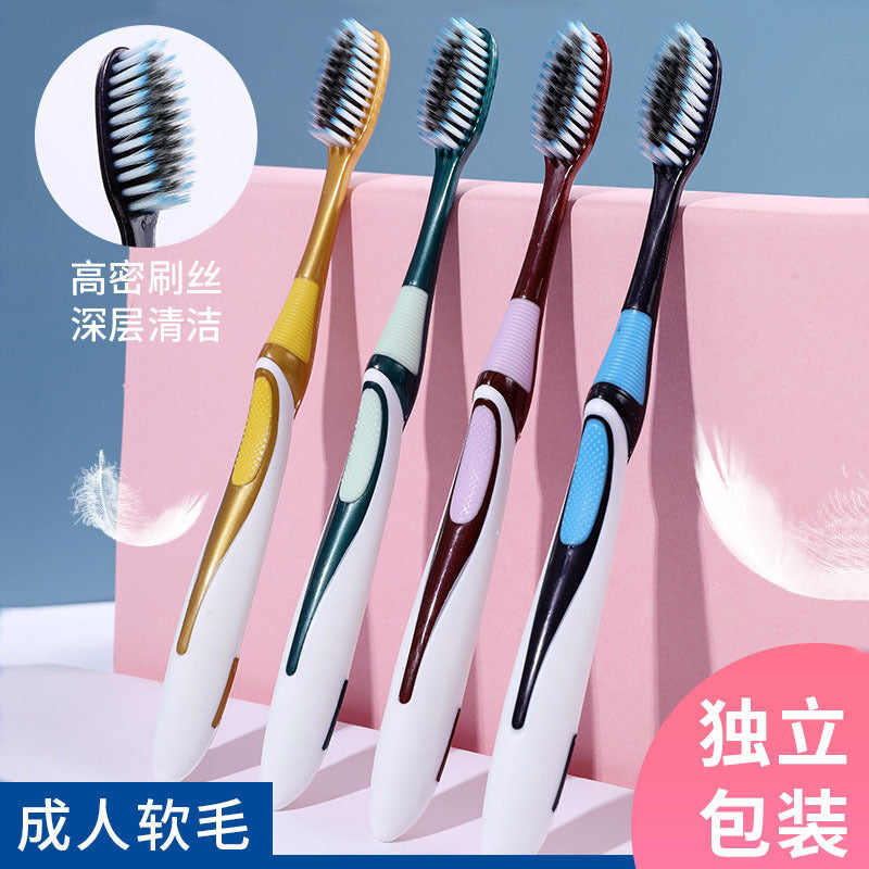 Household high-grade toothbrush wholesale filament soft bristle toothbrush adult big head toothbrush independent packaging toothbrush high density brush filament - image 1
