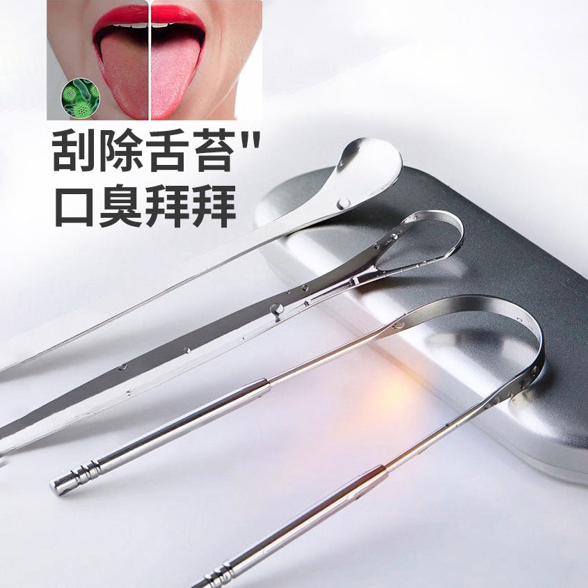 Stainless Steel Tongue Scraper for Oral Cleaning, Tongue Coating Cleaner for Adults, Bad Breath Remover, Tongue Scraper Brush, U-Shaped Tongue Scraper - image 1