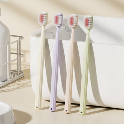 Cream-Colored High-End Soft-Bristle Toothbrush with Roman Column Handle, Dense Soft Bristles, Square-Hole Dense Bristle Toothbrush, Wholesale from Manufacturer - image 3