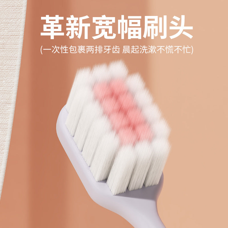 Cream-Colored High-End Soft-Bristle Toothbrush with Roman Column Handle, Dense Soft Bristles, Square-Hole Dense Bristle Toothbrush, Wholesale from Manufacturer - image 4