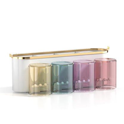 Cross-border Explosions Gold-plated Toothbrush Rack Toothpaste Rack Mouthwash Cup Wall-mounted Brushing Cup Household Toothbrush Holders - image 5
