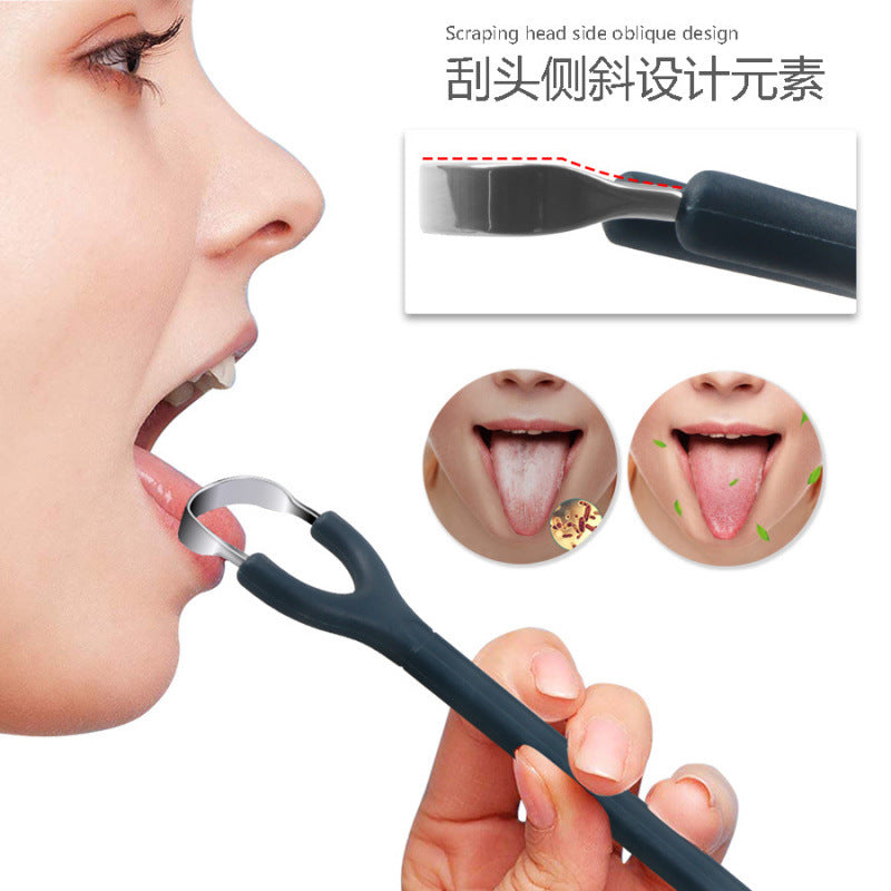New Style 304 Stainless Steel Y-Shaped Tongue Scraper Cleaning Tongue Odor Removal Tongue Scraper Portable Tongue Coating Brush - image 4