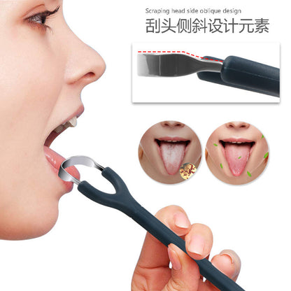 New Style 304 Stainless Steel Y-Shaped Tongue Scraper Cleaning Tongue Odor Removal Tongue Scraper Portable Tongue Coating Brush - image 4