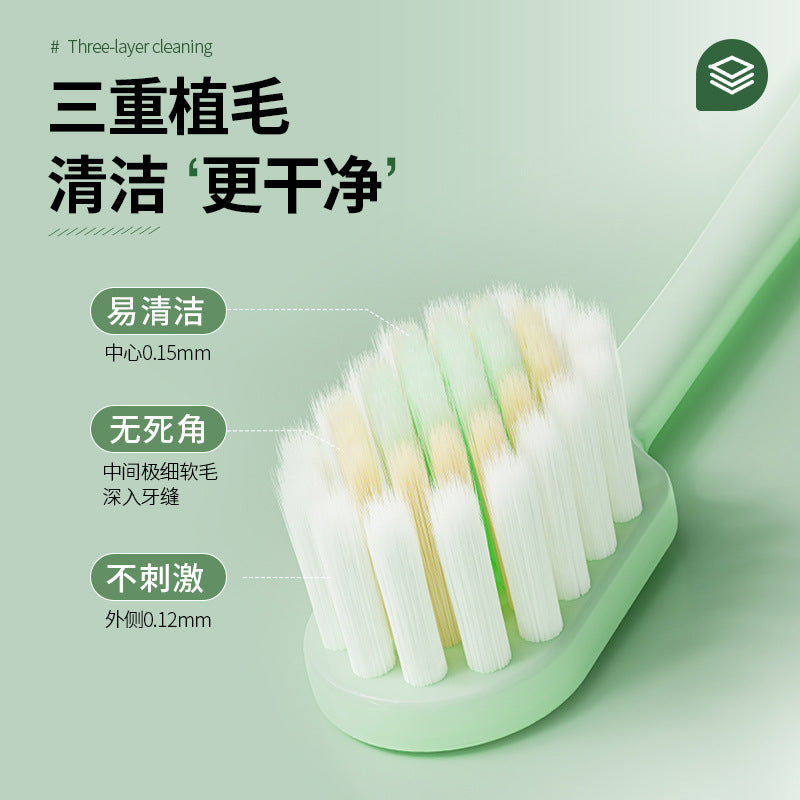 Japanese-Style Wide-Head Soft-Bristled Toothbrush 3-Pack Adult Soft Household Toothbrush with Soft Bristles for Senior Adults Starting from One Piece - image 3