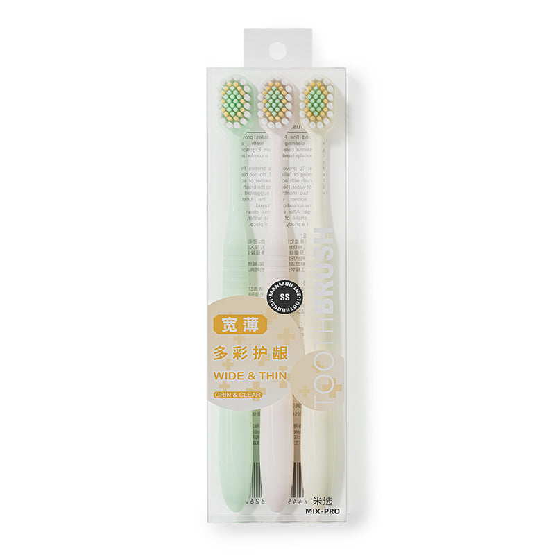 Japanese-Style Wide-Head Soft-Bristled Toothbrush 3-Pack Adult Soft Household Toothbrush with Soft Bristles for Senior Adults Starting from One Piece - image 5
