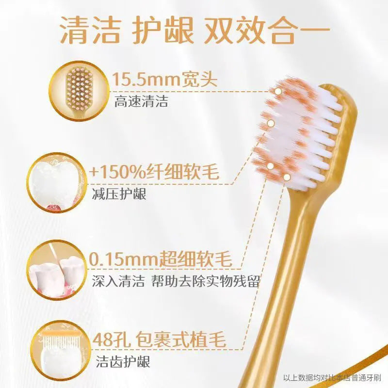Tiktok Trending Sam's Same Style Adult Soft Wide-Head Soft Bristle Toothbrush 6-Pack Couple High-End Toothbrush Wholesale - image 3