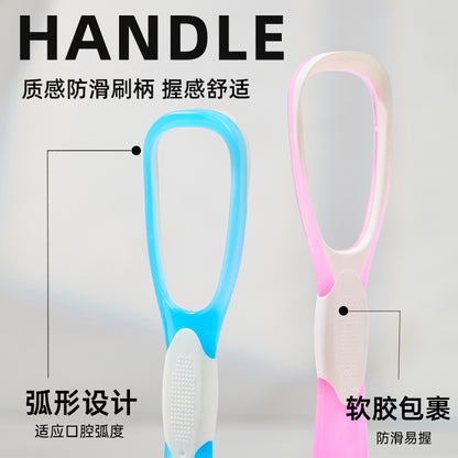 Soft rubber tongue coating cleaner double-sided brush head gentle care oral blister independent packaging source manufacturers wholesale - image 4