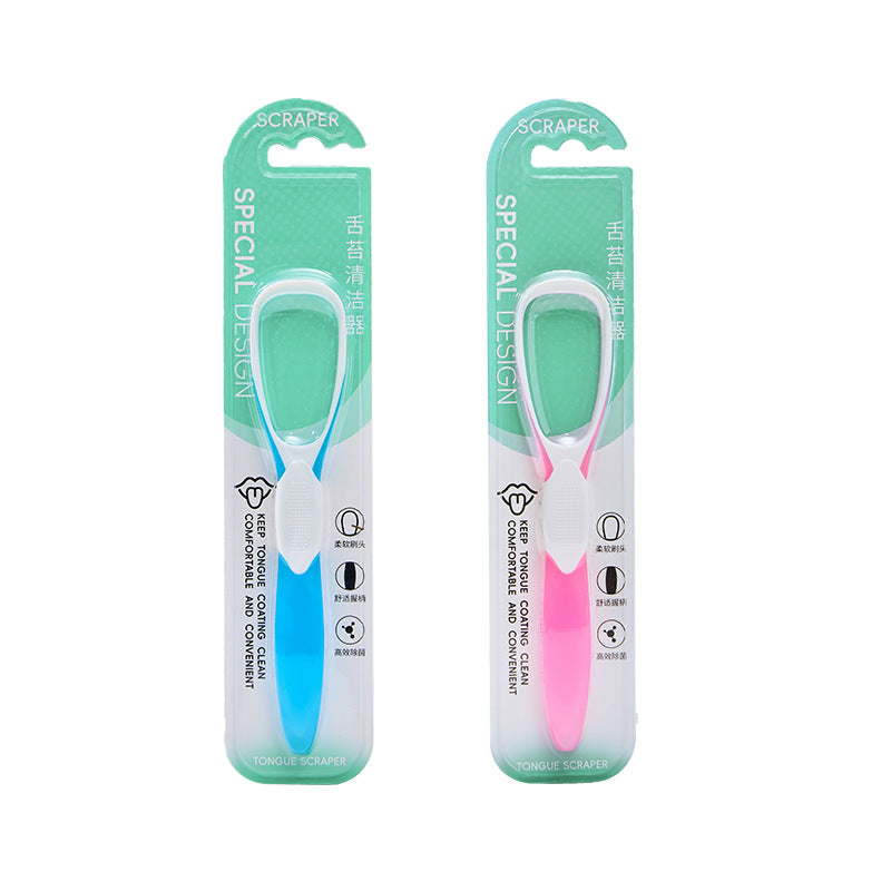Soft rubber tongue coating cleaner double-sided brush head gentle care oral blister independent packaging source manufacturers wholesale - image 5