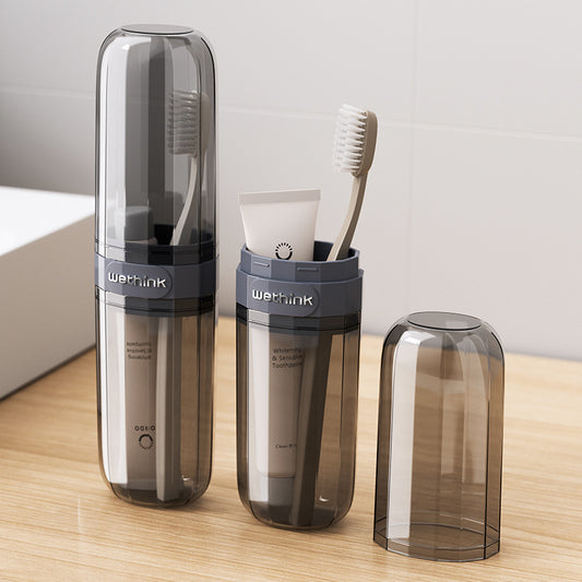 Travel Toothbrush Storage Finishing Mouthwash Cup Essential Artifact for Lazy People Light Luxury Storage Transparent Portable Toothbrush Cup - image 1