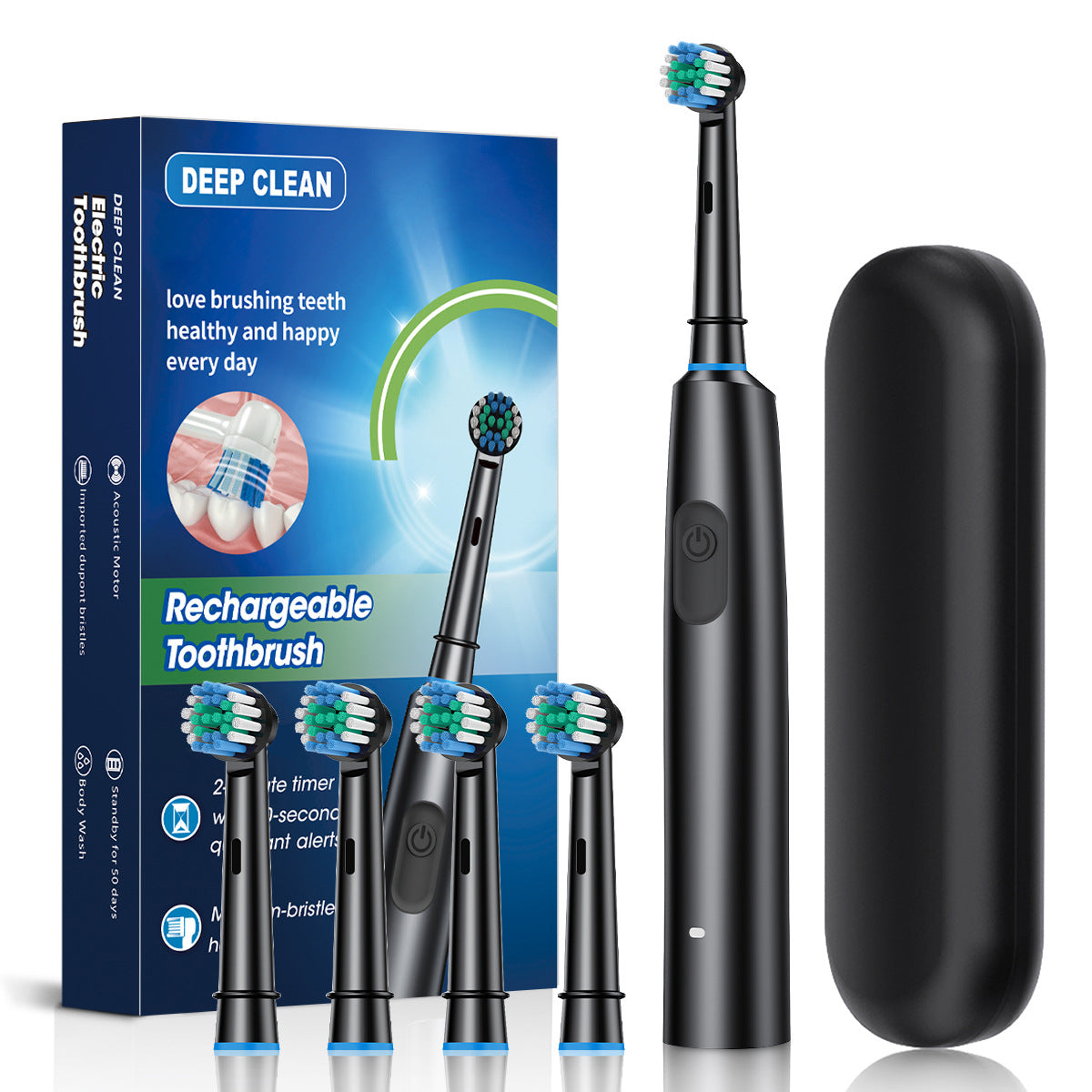 Amazon Cross-Border Electric Toothbrush with Round Head, Rotating, Fully Automatic, Sonic, Soft Bristles, Waterproof, Magnetic Levitation, Five-Speed Adjustment - image 2