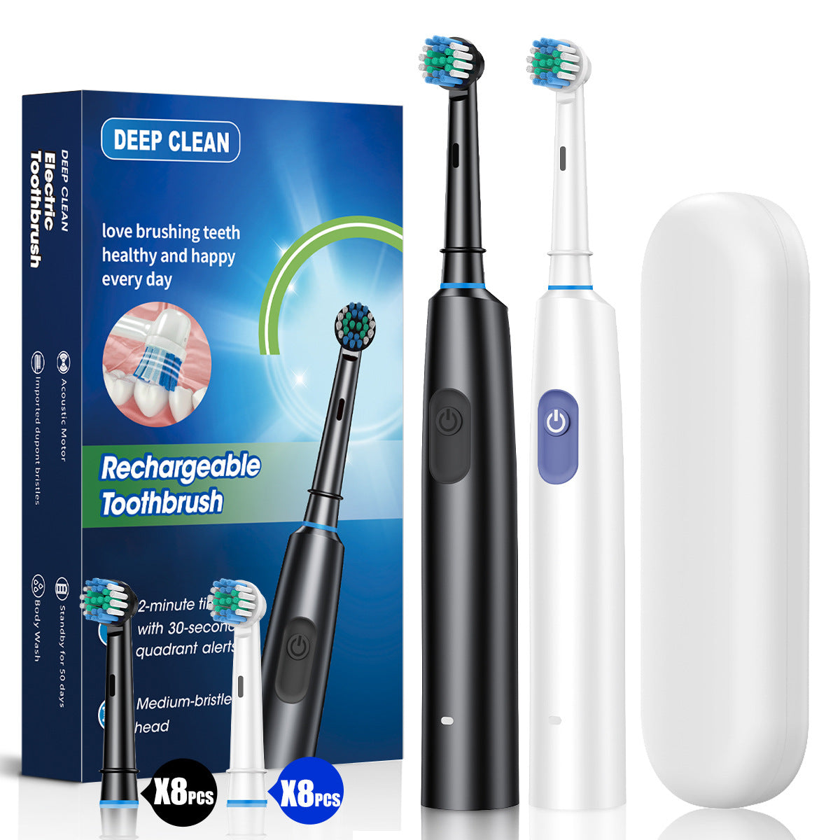 Amazon Cross-Border Electric Toothbrush with Round Head, Rotating, Fully Automatic, Sonic, Soft Bristles, Waterproof, Magnetic Levitation, Five-Speed Adjustment - image 3