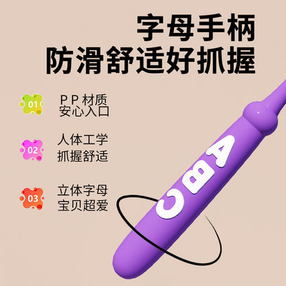 Mike baby children's soft bristled toothbrush cute fun letter shape 10 barreled can be stored factory wholesale - image 3