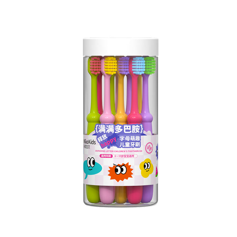 Mike baby children's soft bristled toothbrush cute fun letter shape 10 barreled can be stored factory wholesale - image 5