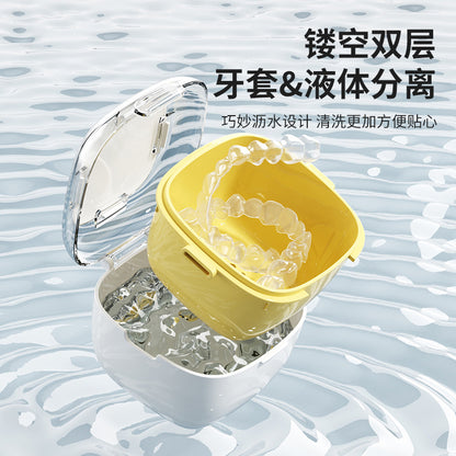 Multifunctional Double-Layer Braces Box Retainer Orthodontic Storage Box Drain Layered Portable Denture Storage Box Cross-Border - image 2