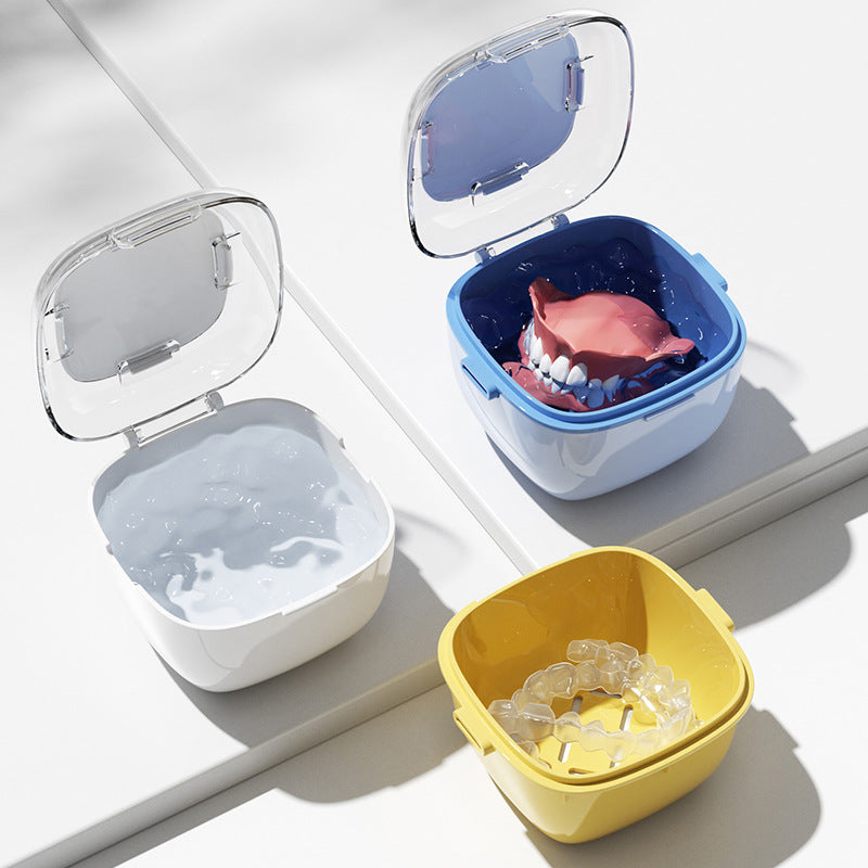 Multifunctional Double-Layer Braces Box Retainer Orthodontic Storage Box Drain Layered Portable Denture Storage Box Cross-Border - image 3