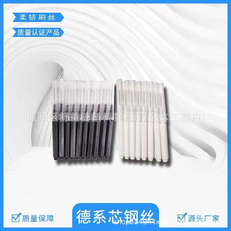 10 Pieces/Bag Pencil-Shaped Interdental Brushes Direct from the Manufacturer, Interdental Brushes with Dust-Proof Cover, Beauty Brushes - image 3