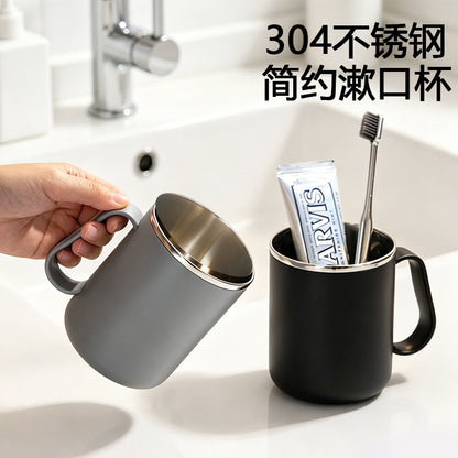 Bathroom Stainless Steel Mouthwash Cup High-value Student Dormitory Wash Cup Ins Wind Brush Cup Household Toothbrush Cup - image 1