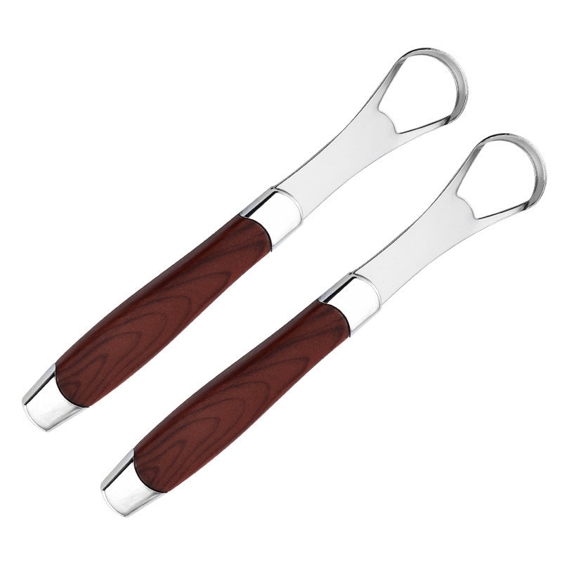 Tongue cleaner tongue cleaner stainless steel wood grain tongue scraper tongue brush oral cleaning tool can be used instead of hair - image 4