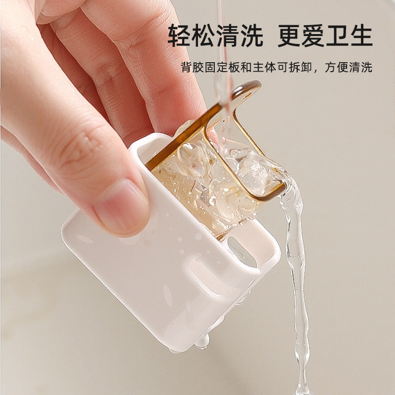 Dust-proof electric toothbrush holder toilet toothbrush rack wall-mounted non-perforated dental storage rack wholesale - image 3