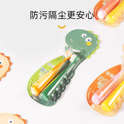 Children's Toothbrush Ten Thousand Hair Soft Hair Toothbrush for 2-12 Years Old Baby Cute Cartoon Dinosaur Design Cleaning Gum Protection - image 4