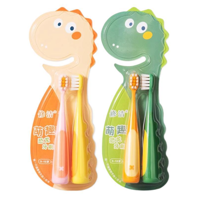 Children's Toothbrush Ten Thousand Hair Soft Hair Toothbrush for 2-12 Years Old Baby Cute Cartoon Dinosaur Design Cleaning Gum Protection - image 5