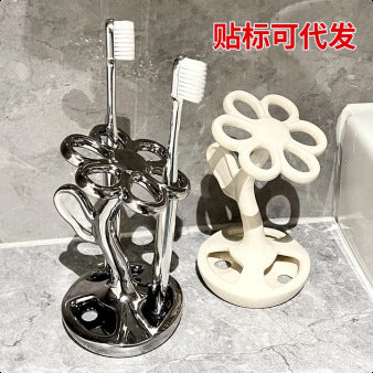 Toothbrushholder Cross-Border Flower Toothbrush Holder Creative Toothbrush Countertop Simple Ceramic Washbasin - image 1