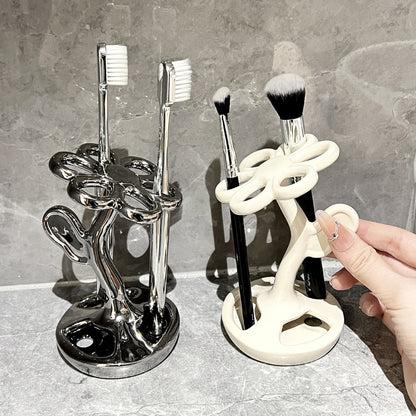 Toothbrushholder Cross-Border Flower Toothbrush Holder Creative Toothbrush Countertop Simple Ceramic Washbasin - image 2