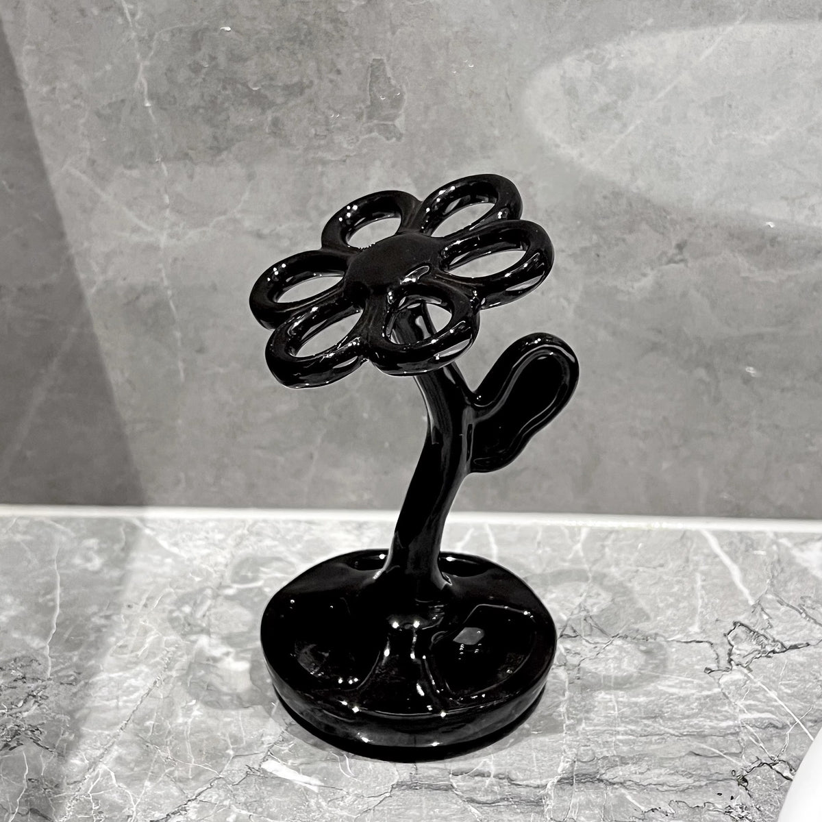 Toothbrushholder Cross-Border Flower Toothbrush Holder Creative Toothbrush Countertop Simple Ceramic Washbasin - image 3