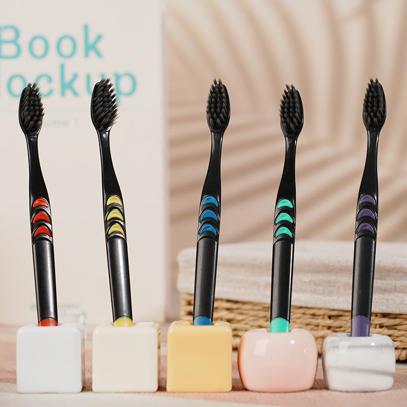 10-Pack Adult Soft-Bristle Toothbrush Little Moon Home Travel Outing Men and Women Adult Soft-Bristle Toothbrush Factory Direct Sale - image 2
