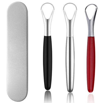 Stainless Steel Tongue Scraper Anti-Slip Handle Tongue Coating Cleaning Artifact Adult Bad Breath Removal Tongue Coating Brush Oral Cleaning Tool - image 1