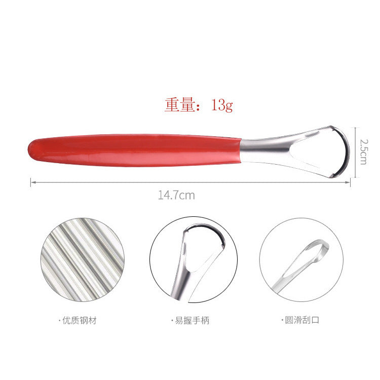 Stainless Steel Tongue Scraper Anti-Slip Handle Tongue Coating Cleaning Artifact Adult Bad Breath Removal Tongue Coating Brush Oral Cleaning Tool - image 5