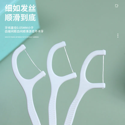 Disposable Dental Floss Box 50 Pack Teeth Indentures Oral Cleaning Care Ultra-fine Floss Stick Portable Pack - image 3