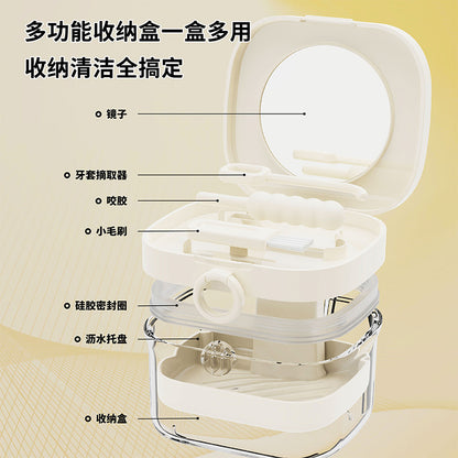 Multifunctional Braces Cleaning Box Portable Bathroom Washing Denture Cleaner Storage Box Braces Cleaning Soak Box - image 2