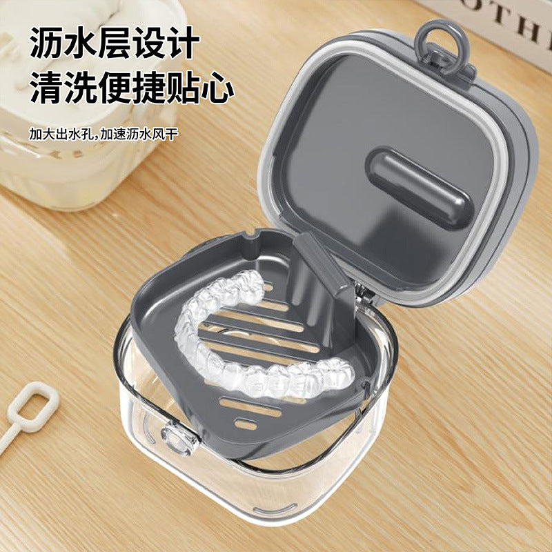 Multifunctional Braces Cleaning Box Portable Bathroom Washing Denture Cleaner Storage Box Braces Cleaning Soak Box - image 4