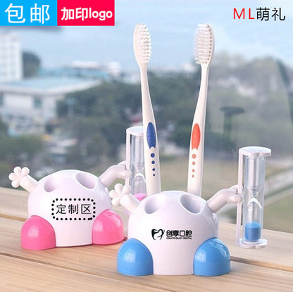 Manufacturer Wholesale Cartoon Hourglass Toothbrush Holder Toothbrush Holder Student Children's Gift Brushing Timer Printable Logo - image 1