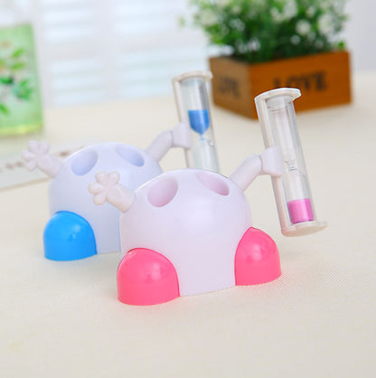 Manufacturer Wholesale Cartoon Hourglass Toothbrush Holder Toothbrush Holder Student Children's Gift Brushing Timer Printable Logo - image 2