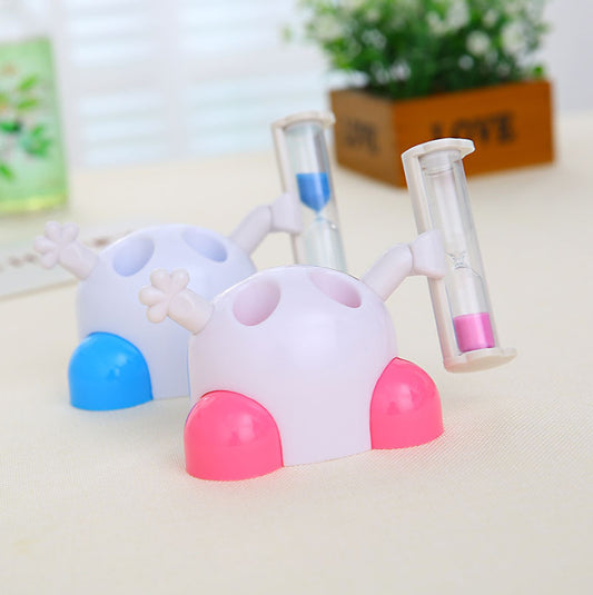 Manufacturer Wholesale Cartoon Hourglass Toothbrush Holder Toothbrush Holder Student Children's Gift Brushing Timer Printable Logo - image 2