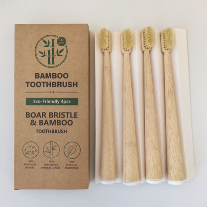 Manufacturers supply large tail vertebrae adult pig hair horse hair biodegradable environmentally friendly bamboo toothbrush hotel adult toothbrush - image 4