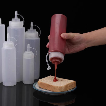 Extrusion Sauce Bottle Tomato Salad Sauce Plastic Pointed Mouth Extrusion Pot Commercial Oil Pot Household Sauce Sauce Seasoning Bottle - image 2